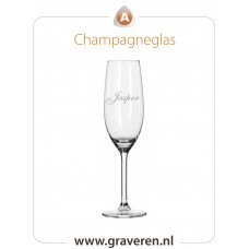 Champagneglazen 6 stuks met naam of eigen tekstregel